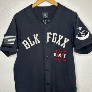 Fingercroxx Japan brand size L Black Button-Up Jersey (style)